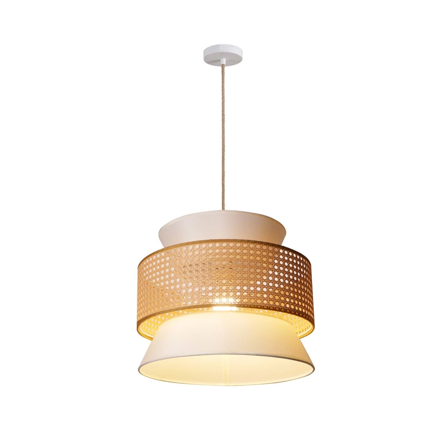 Lampadario a sospensione con filo GRENADA 1xE27/20W/230V diametro 40 cm beige