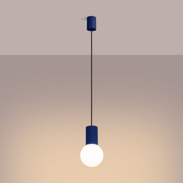 Lampadario a sospensione con filo HALO 1xG9/8W/230V diametro 12 cm blu
