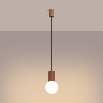 Lampadario a sospensione con filo HALO 1xG9/8W/230V diametro 12 cm marrone