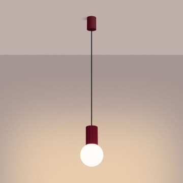 Lampadario a sospensione con filo HALO 1xG9/8W/230V diametro 12 cm rosso