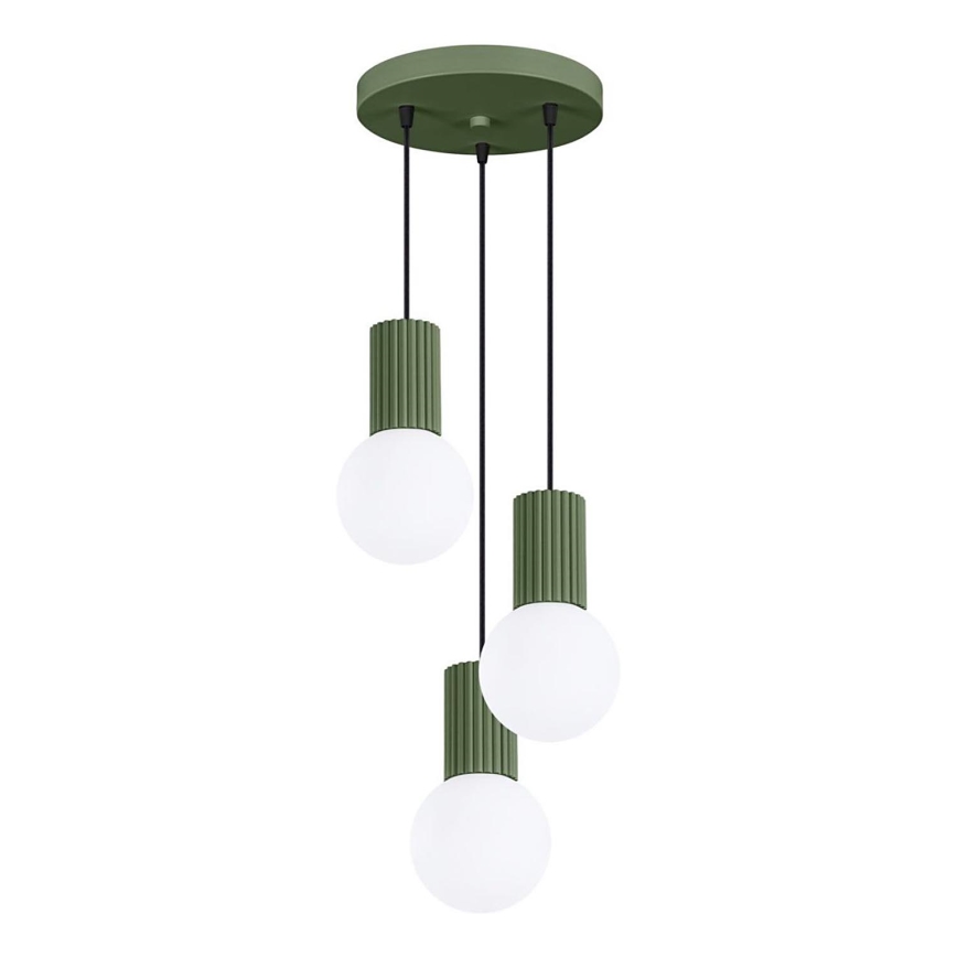 Lampadario a sospensione con filo HALO 3xG9/8W/230V diametro 25 cm verde