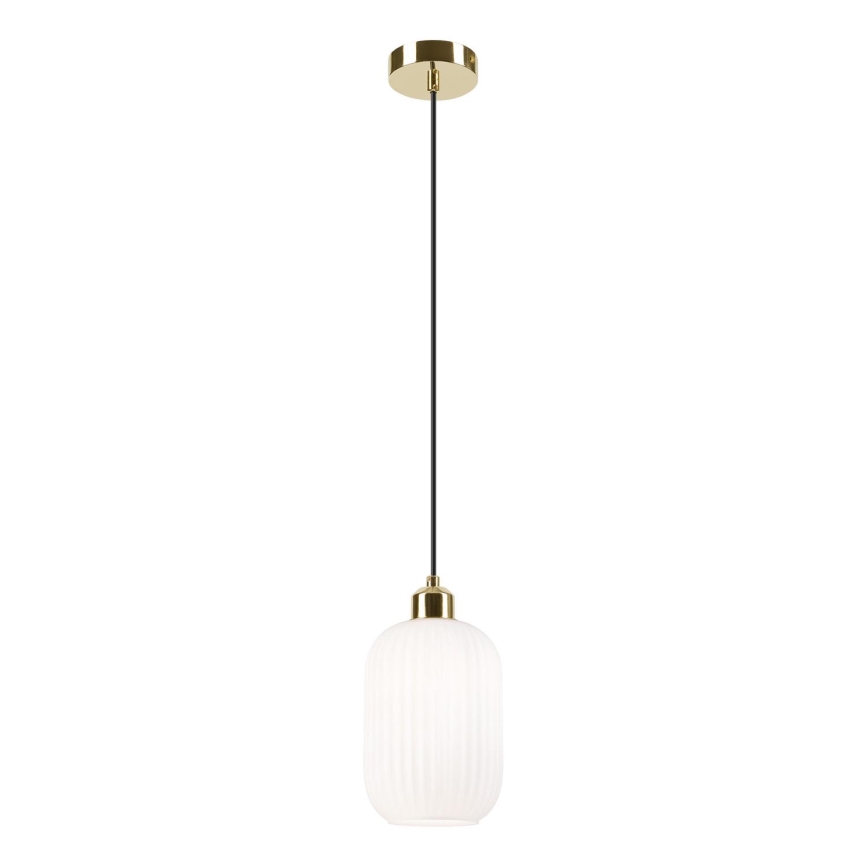 Lampadario a sospensione con filo HARMA 1xE27/15W/230V diametro 14 cm bianco/oro