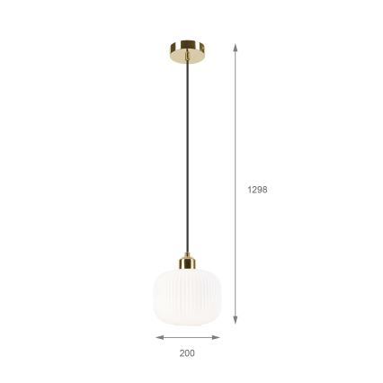 Lampadario a sospensione con filo HARMA 1xE27/15W/230V diametro 20 cm bianco/oro