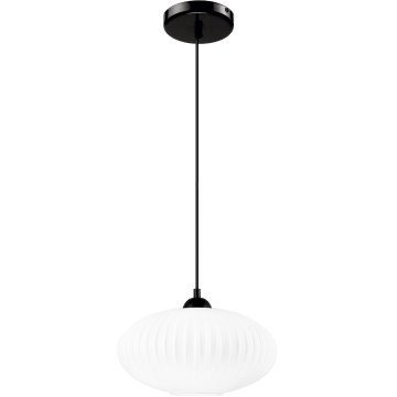 Lampadario a sospensione con filo HARMA 1xE27/15W/230V diametro 30 cm bianco/nero