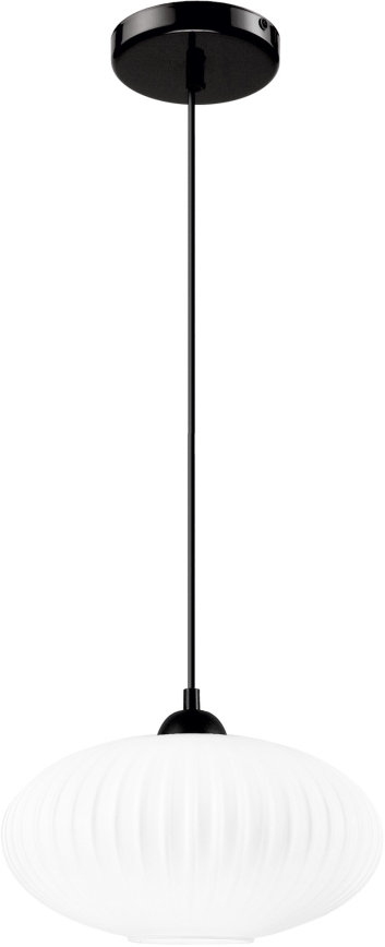 Lampadario a sospensione con filo HARMA 1xE27/15W/230V diametro 30 cm bianco/nero