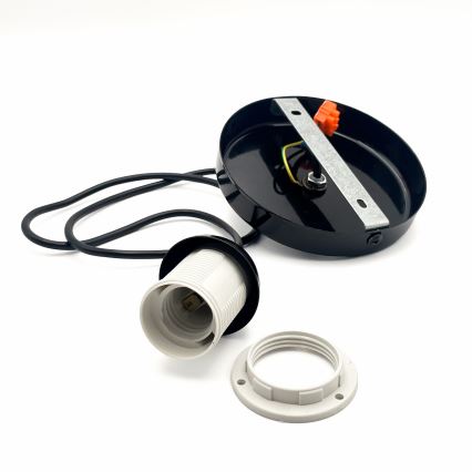 Lampadario a sospensione con filo HARMA 1xE27/15W/230V diametro 30 cm bianco/nero
