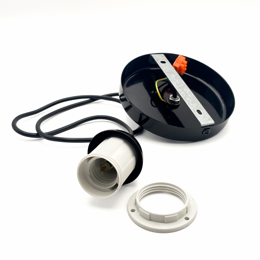 Lampadario a sospensione con filo HARMA 1xE27/15W/230V diametro 30 cm bianco/nero