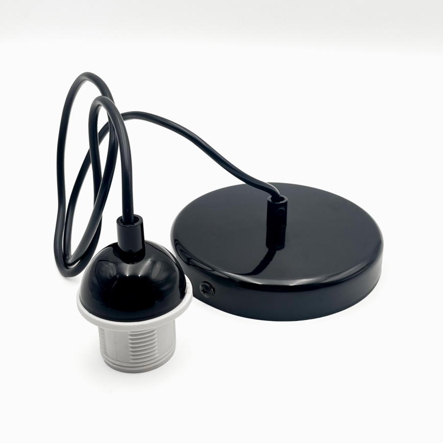 Lampadario a sospensione con filo HARMA 1xE27/15W/230V diametro 30 cm bianco/nero