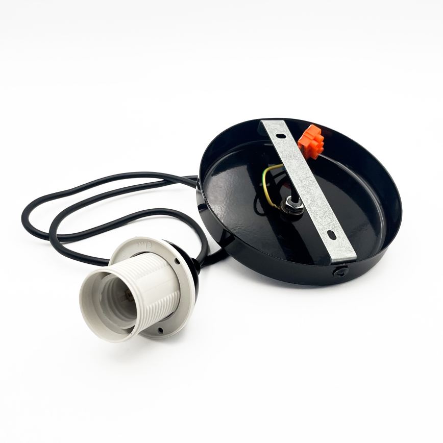 Lampadario a sospensione con filo HARMA 1xE27/15W/230V diametro 30 cm bianco/nero