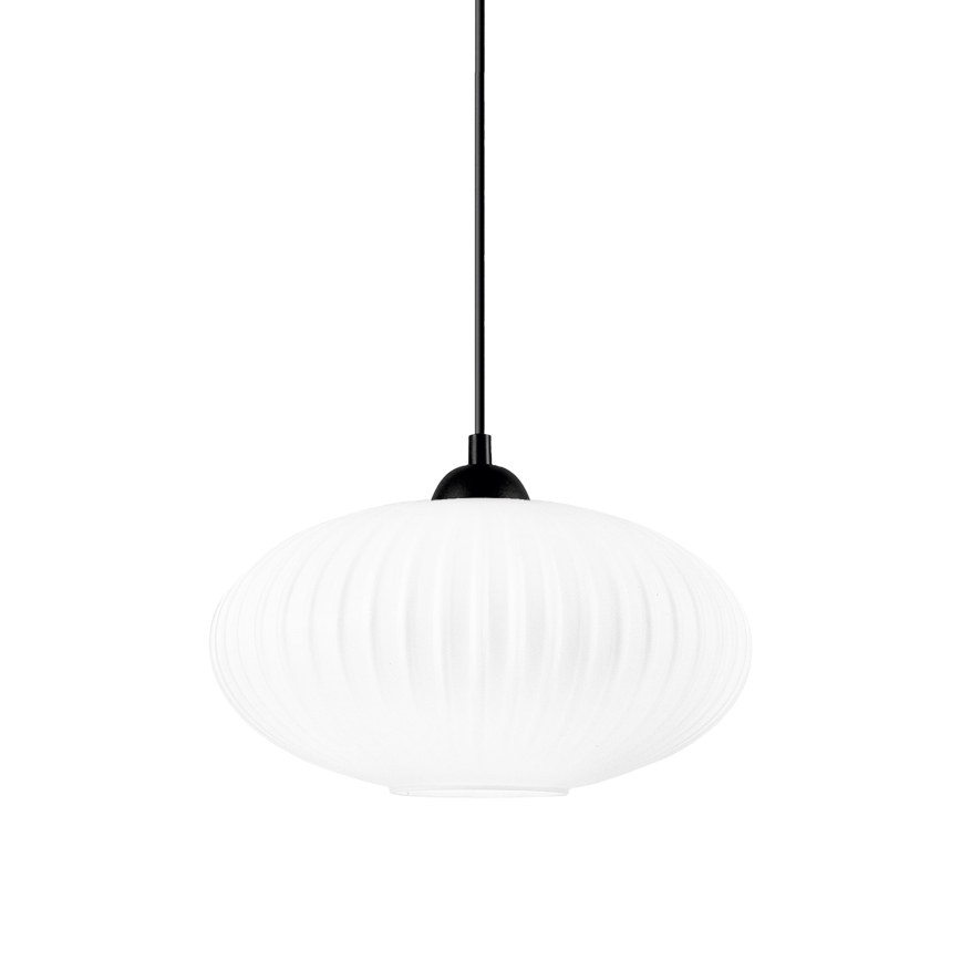 Lampadario a sospensione con filo HARMA 1xE27/15W/230V diametro 30 cm bianco/nero