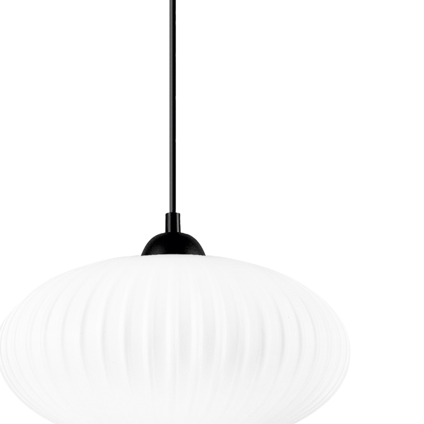 Lampadario a sospensione con filo HARMA 1xE27/15W/230V diametro 30 cm bianco/nero