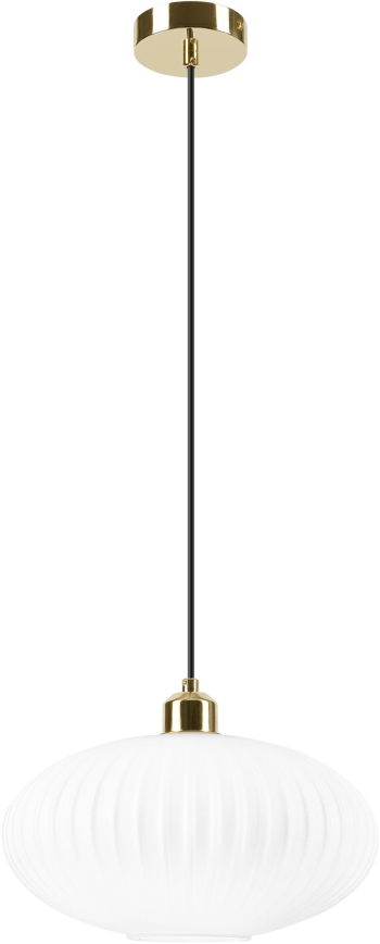 Lampadario a sospensione con filo HARMA 1xE27/15W/230V diametro 30 cm bianco/oro