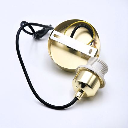 Lampadario a sospensione con filo HARMA 1xE27/15W/230V diametro 30 cm bianco/oro