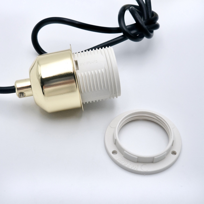Lampadario a sospensione con filo HARMA 1xE27/15W/230V diametro 30 cm bianco/oro