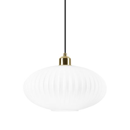 Lampadario a sospensione con filo HARMA 1xE27/15W/230V diametro 30 cm bianco/oro