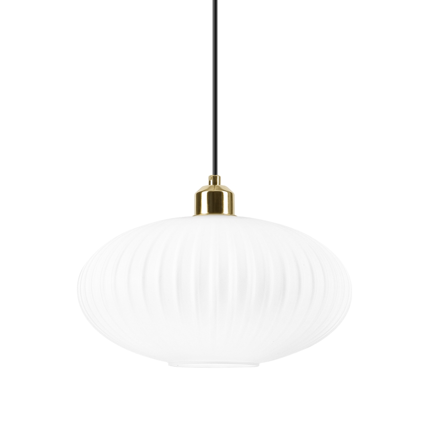 Lampadario a sospensione con filo HARMA 1xE27/15W/230V diametro 30 cm bianco/oro
