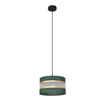 Lampadario a sospensione con filo HELEN 1xE27/15W/230V diametro 25 cm verde/oro