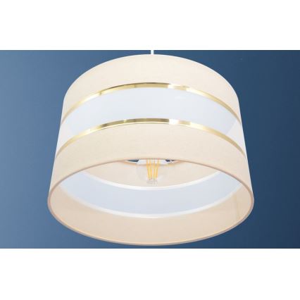 Lampadario a sospensione con filo HELEN 1xE27/15W/230V diametro 35 cm color crema/oro