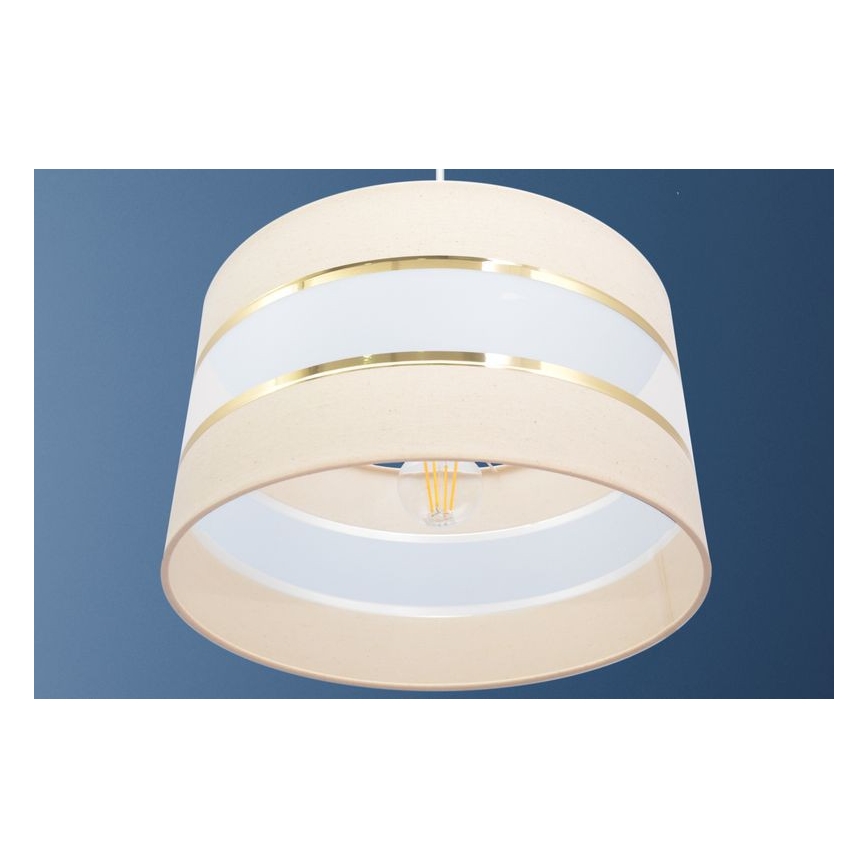 Lampadario a sospensione con filo HELEN 1xE27/15W/230V diametro 35 cm color crema/oro