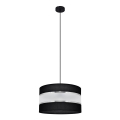 Lampadario a sospensione con filo HELEN 1xE27/15W/230V diametro 35 cm nero/argento