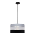 Lampadario a sospensione con filo HELEN 1xE27/15W/230V diametro 35 cm nero/grigio/argento