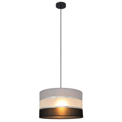 Lampadario a sospensione con filo HELEN 1xE27/15W/230V diametro 35 cm nero/grigio/argento