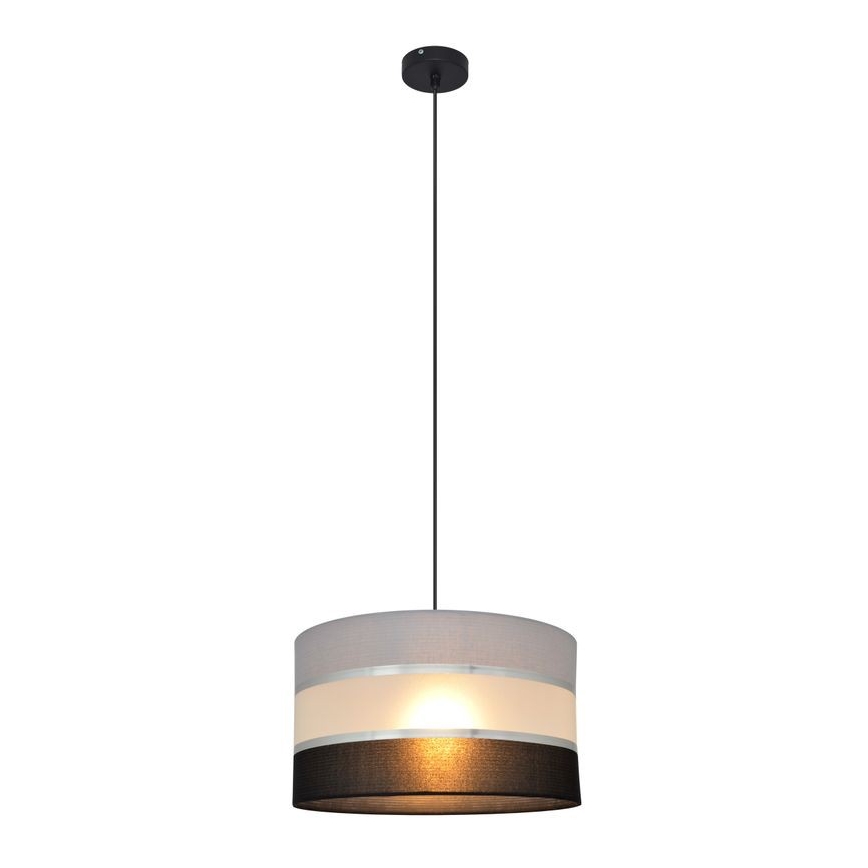 Lampadario a sospensione con filo HELEN 1xE27/15W/230V diametro 35 cm nero/grigio/argento