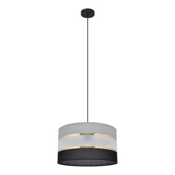 Lampadario a sospensione con filo HELEN 1xE27/15W/230V diametro 35 cm nero/grigio/oro