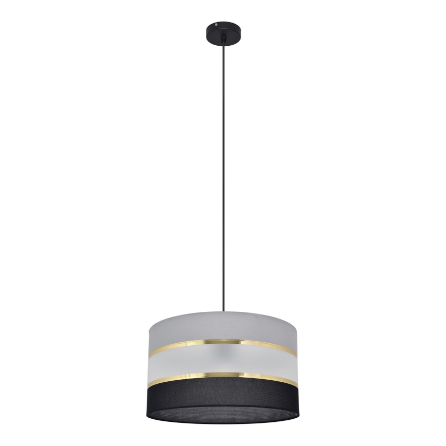 Lampadario a sospensione con filo HELEN 1xE27/15W/230V diametro 35 cm nero/grigio/oro