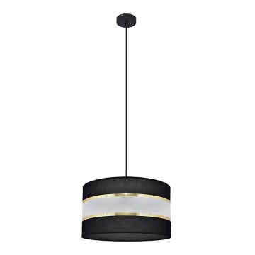 Lampadario a sospensione con filo HELEN 1xE27/15W/230V diametro 35 cm nero/oro