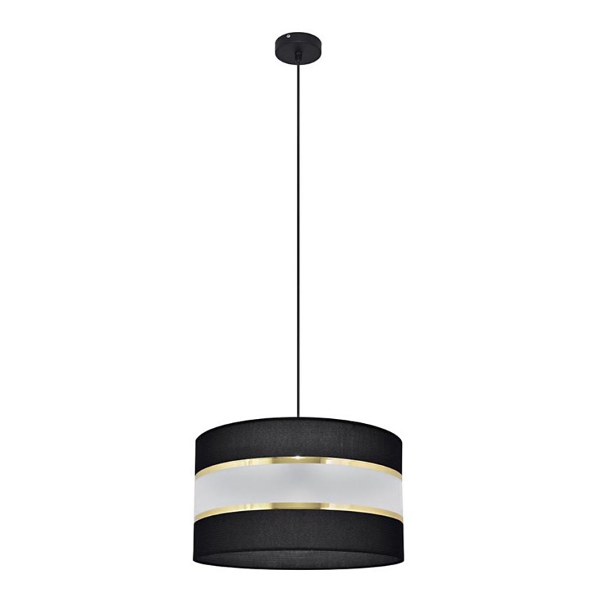 Lampadario a sospensione con filo HELEN 1xE27/15W/230V diametro 35 cm nero/oro