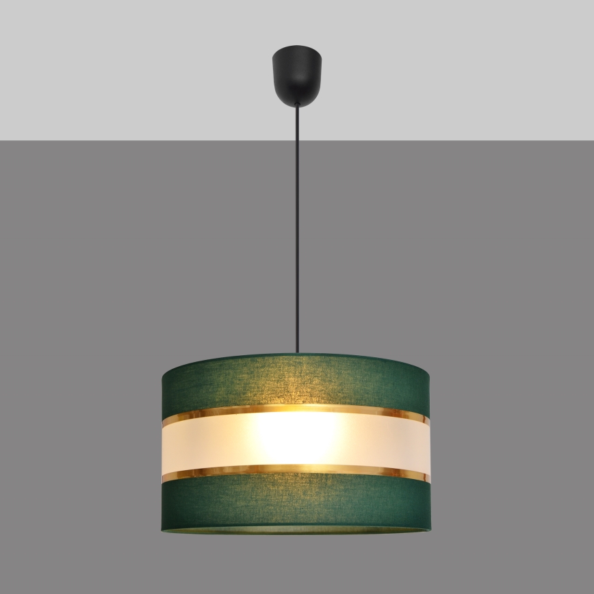 Lampadario a sospensione con filo HELEN 1xE27/15W/230V diametro 35 cm verde/oro