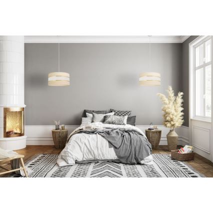 Lampadario a sospensione con filo HELEN 1xE27/15W/230V diametro 40 cm color crema/oro