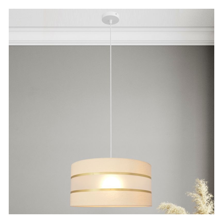 Lampadario a sospensione con filo HELEN 1xE27/15W/230V diametro 40 cm color crema/oro