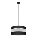 Lampadario a sospensione con filo HELEN 1xE27/15W/230V diametro 40 cm nero/argento