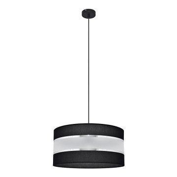 Lampadario a sospensione con filo HELEN 1xE27/15W/230V diametro 40 cm nero/argento