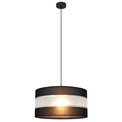 Lampadario a sospensione con filo HELEN 1xE27/15W/230V diametro 40 cm nero/argento