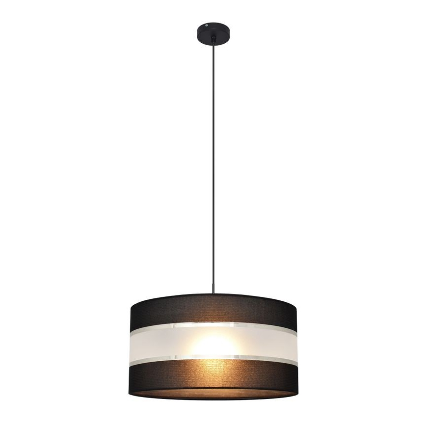 Lampadario a sospensione con filo HELEN 1xE27/15W/230V diametro 40 cm nero/argento