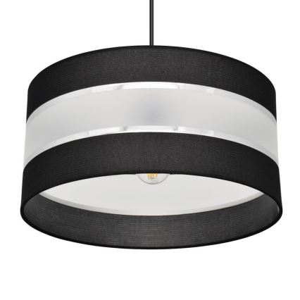 Lampadario a sospensione con filo HELEN 1xE27/15W/230V diametro 40 cm nero/argento