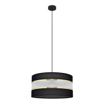 Lampadario a sospensione con filo HELEN 1xE27/15W/230V diametro 40 cm nero/oro