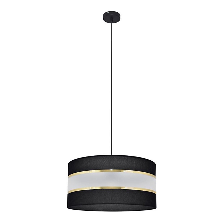 Lampadario a sospensione con filo HELEN 1xE27/15W/230V diametro 40 cm nero/oro