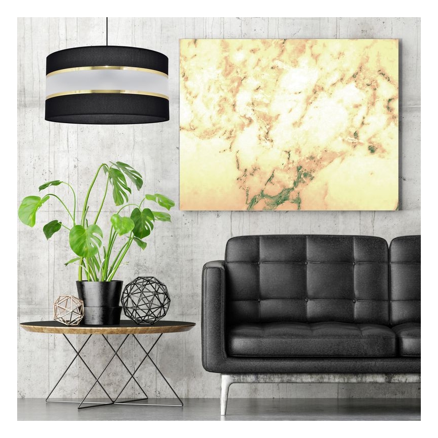 Lampadario a sospensione con filo HELEN 1xE27/15W/230V diametro 40 cm nero/oro