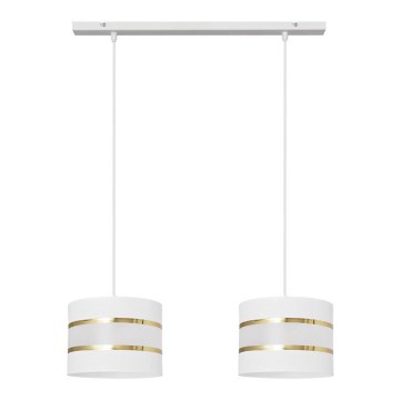 Lampadario a sospensione con filo HELEN 2xE27/15W/230V bianco/oro