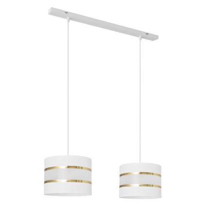 Lampadario a sospensione con filo HELEN 2xE27/15W/230V bianco/oro