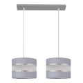 Lampadario a sospensione con filo HELEN 2xE27/15W/230V grigio/argento