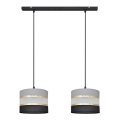 Lampadario a sospensione con filo HELEN 2xE27/15W/230V nero/grigio/oro