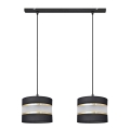 Lampadario a sospensione con filo HELEN 2xE27/15W/230V nero/oro