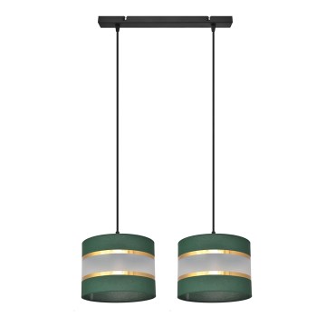 Lampadario a sospensione con filo HELEN 2xE27/15W/230V verde/oro