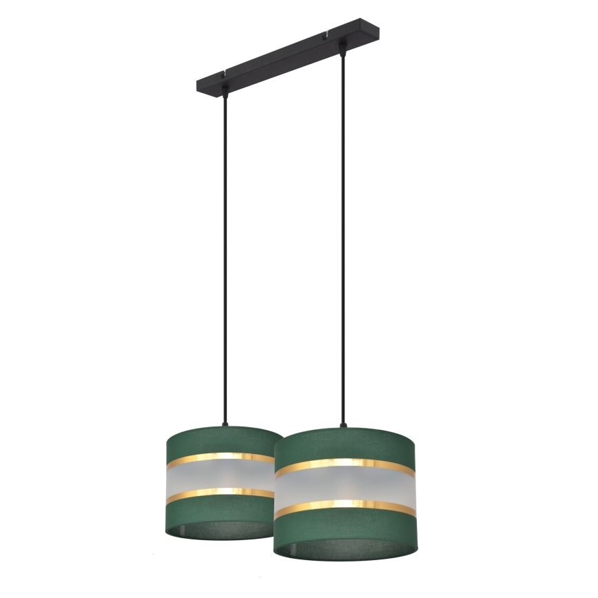 Lampadario a sospensione con filo HELEN 2xE27/15W/230V verde/oro