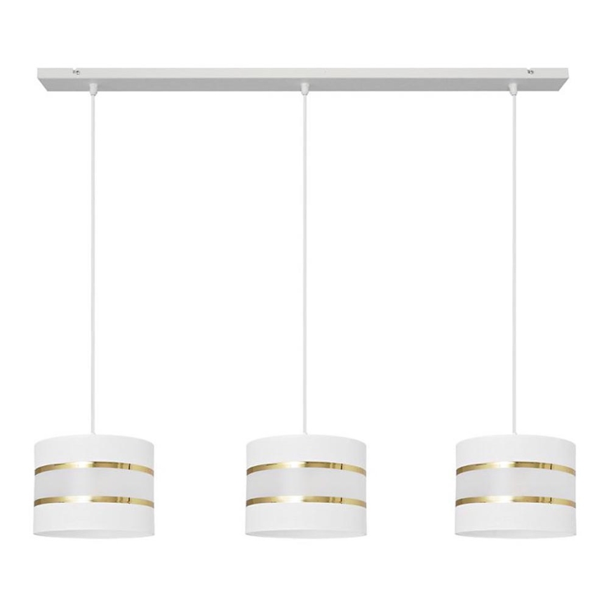 Lampadario a sospensione con filo HELEN 3xE27/15W/230V bianco/oro